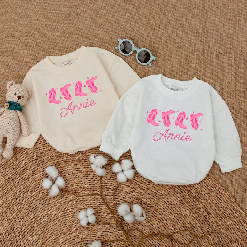 Western Baby Girl Romper – Newborn Country Style Rodeo Outfit and Gift