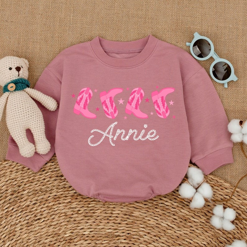 Western Baby Girl Romper – Newborn Country Style Rodeo Outfit and Gift