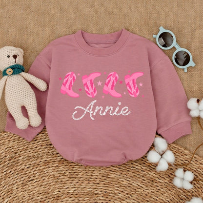 Western Baby Girl Romper – Newborn Country Style Rodeo Outfit and Gift