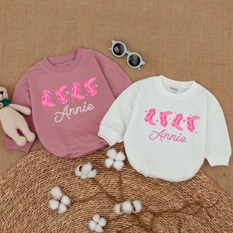 Western Baby Girl Romper – Newborn Country Style Rodeo Outfit and Gift
