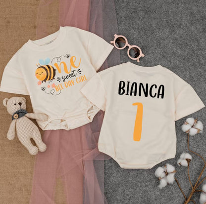 Adorable First Bee-Day Baby Romper: Perfect 1st Birthday Baby Shower Gift