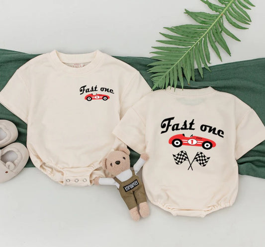 Celebrate the 1st Birthday with Fast One Race Car Family Shirts