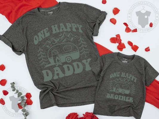 Celebrate the First Birthday with Happy Camper Matching Family Tees