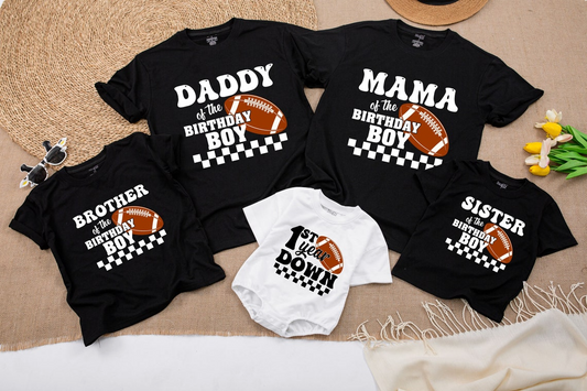 Celebrate 1st Birthday with Football Family Matching Shirts & Outfit