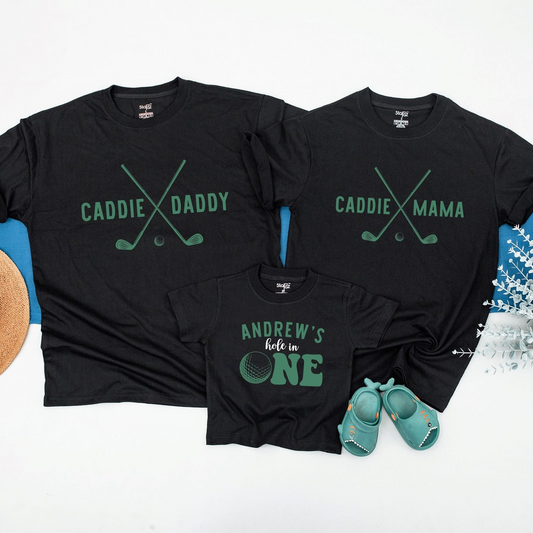 Boy's 1st Golf-Themed Birthday Party Shirt, Perfect for Matching Family