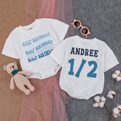 Summertime Half Birthday Baseball Romper, Perfect Baby Shower Gift