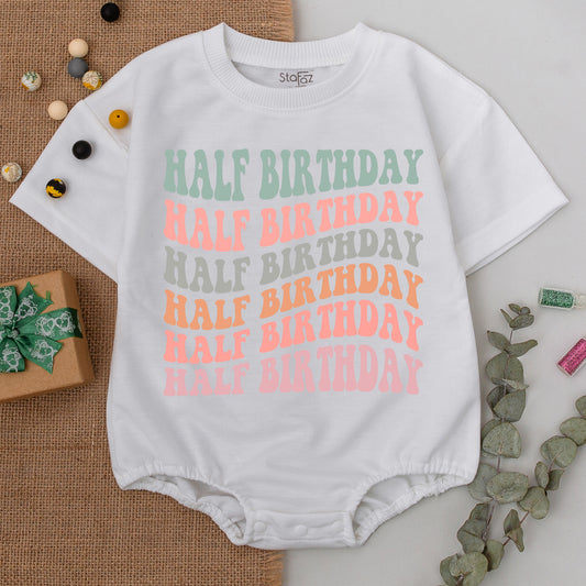 Adorable Half Birthday One-Piece Outfit for Baby Girls and Boys 6-12 Months