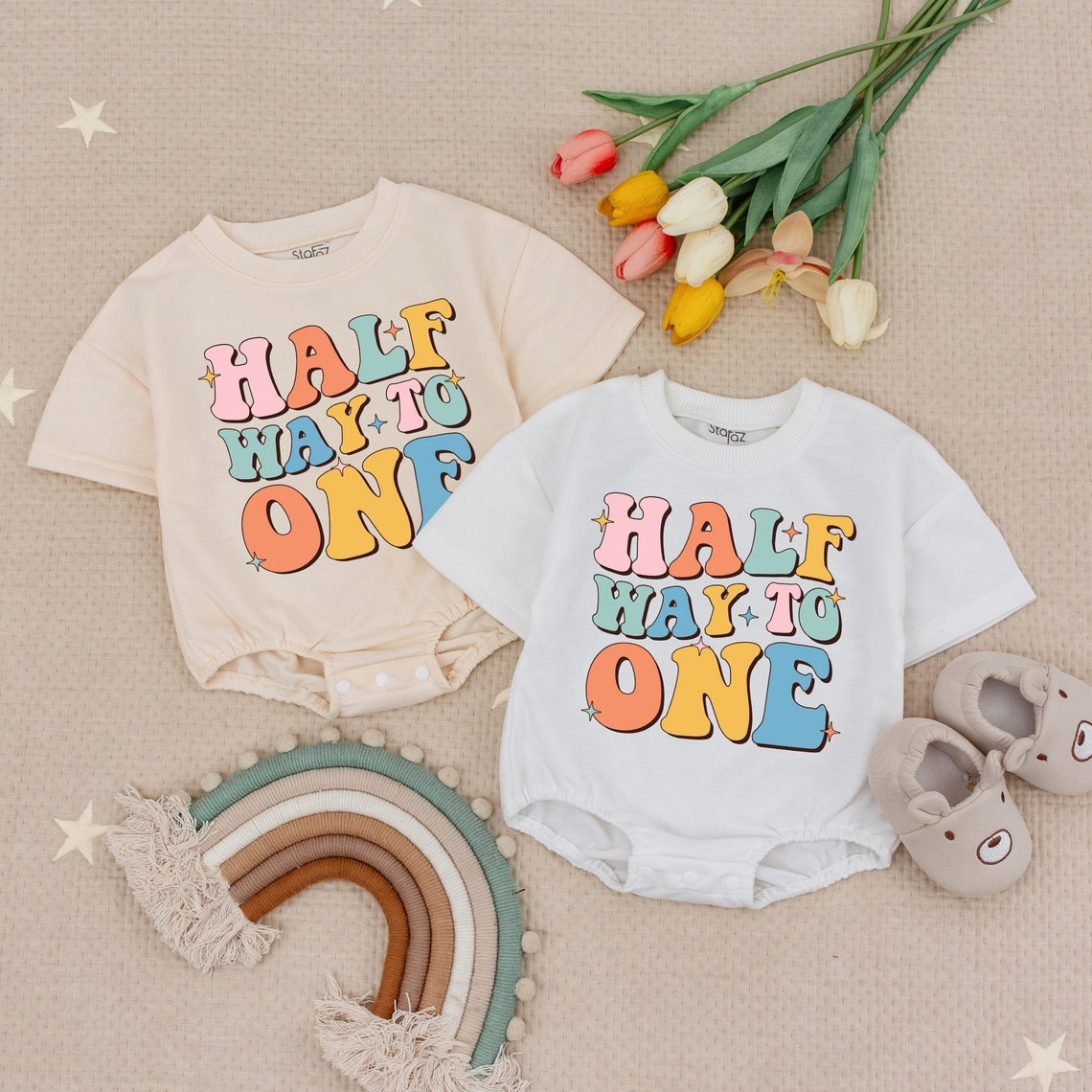 Celebrate Half Birthday with our One-Piece Girl Romper - Perfect Gift!