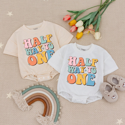 Celebrate Half Birthday with our One-Piece Girl Romper - Perfect Gift!