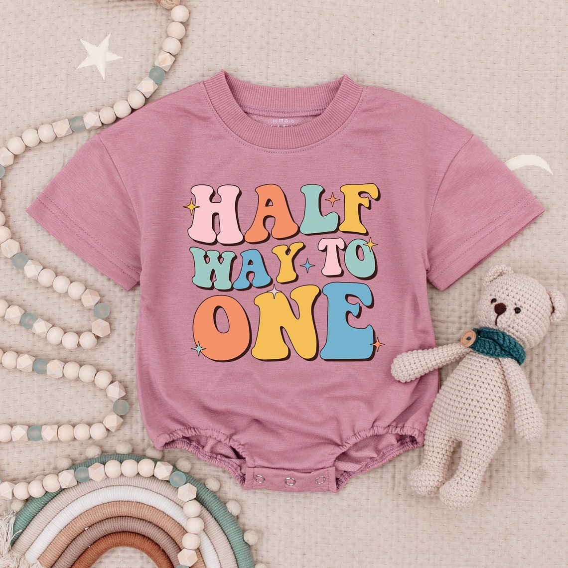 Celebrate Half Birthday with our One-Piece Girl Romper - Perfect Gift!