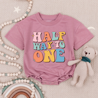 Celebrate Half Birthday with our One-Piece Girl Romper - Perfect Gift!