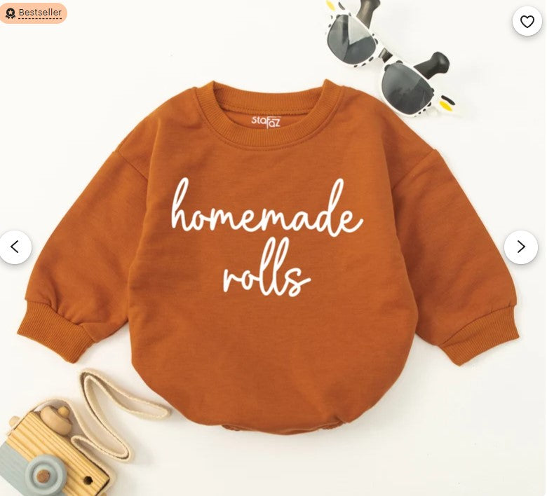 Retro Fall Baby Romper, Funny Thanksgiving Bodysuit, Charming Baby Gift