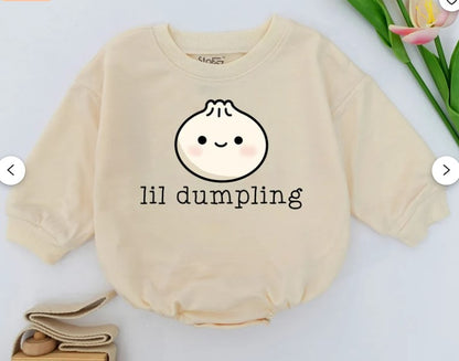 Cute Vegan Dumpling Bodysuit: Perfect for Baby Showers and Announcements