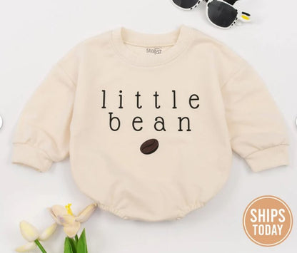 Minimalist Little Bean Coffee Baby Romper: Unisex, Gender Neutral Outfit