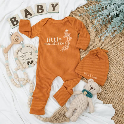 Personalized Baby Outfit: Magic Little Mandrake Bodysuit & Hat Set