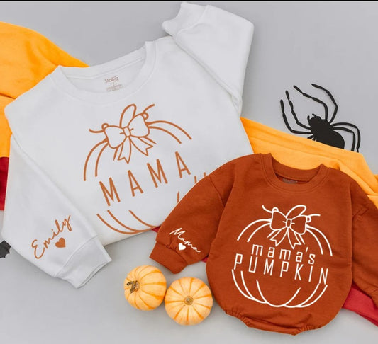 Adorable Mom & Tot Matching Pumpkin Outfits for Fall & Thanksgiving 