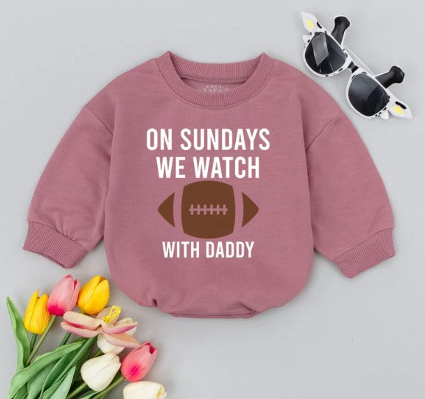 Sunday Football Bonding Baby Attire - Daddy's Girl and Boy Game Day Set