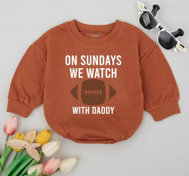 Sunday Football Bonding Baby Attire - Daddy's Girl and Boy Game Day Set