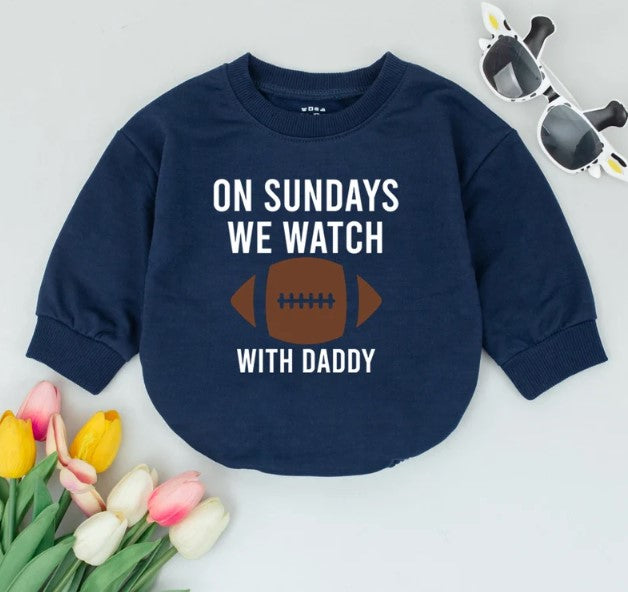 Sunday Football Bonding Baby Attire - Daddy's Girl and Boy Game Day Set