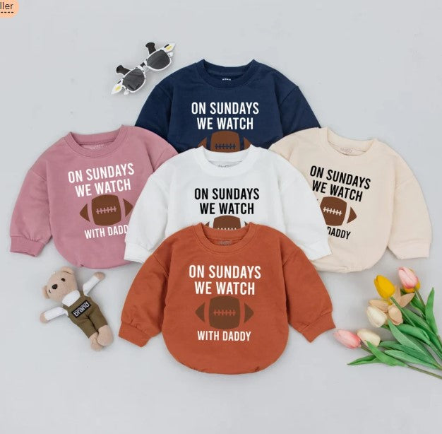 Sunday Football Bonding Baby Attire - Daddy's Girl and Boy Game Day Set