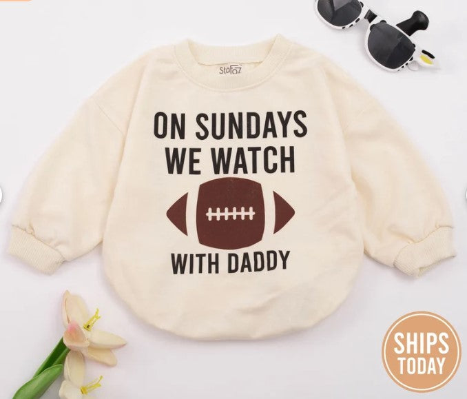 Sunday Football Bonding Baby Attire - Daddy's Girl and Boy Game Day Set