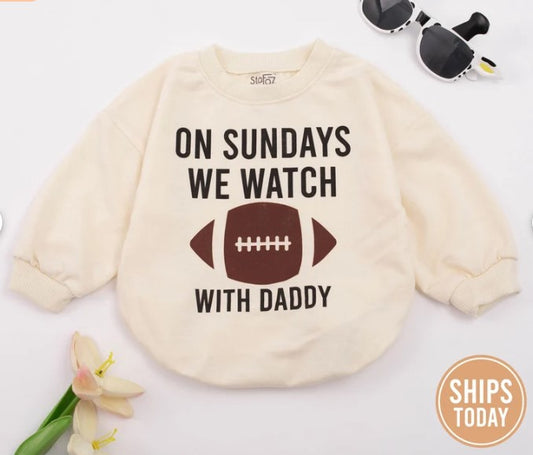 Sunday Football Bonding Baby Attire - Daddy's Girl and Boy Game Day Set