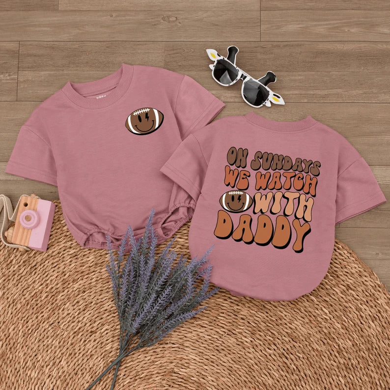 Game Day Romper for Baby - Perfect Football Sundays with Daddy Outfit