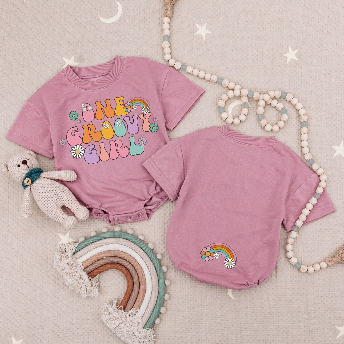 Groovy Girl's 1st Birthday Romper, Bubble Bodysuit - Perfect Birthday Gift