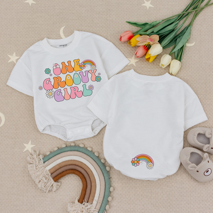 Groovy Girl's 1st Birthday Romper, Bubble Bodysuit - Perfect Birthday Gift