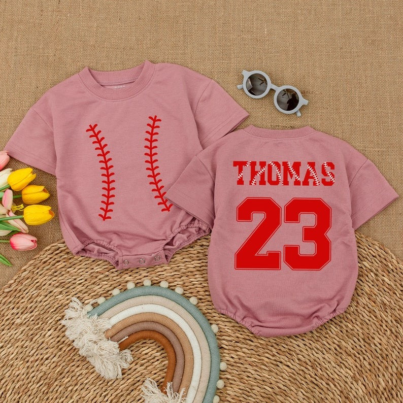 Custom-Made Baseball Bodysuit: Unique Personalized Baby Shower & Game Day Gift