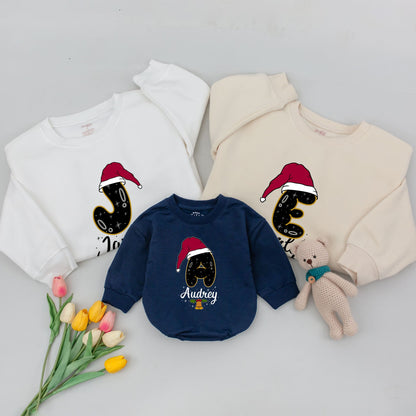 Christmas Personalized Family Matching Sweatshirts - Custom Outfits for Baby, Mom & Dad