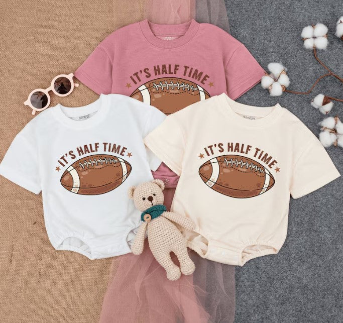 Baby's Halftime Bubble Romper: Perfect Half Birthday Gift and Gameday Outfit