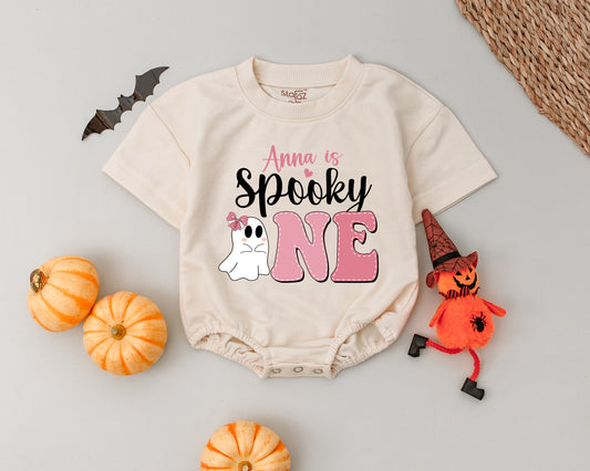 Spooky Dude 1st Halloween Romper, Vintage Boo Baby Outfit