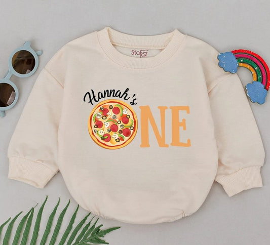 1st Birthday Girl's Pizza Party Bodysuit: Unique Baby Shower Gift Idea