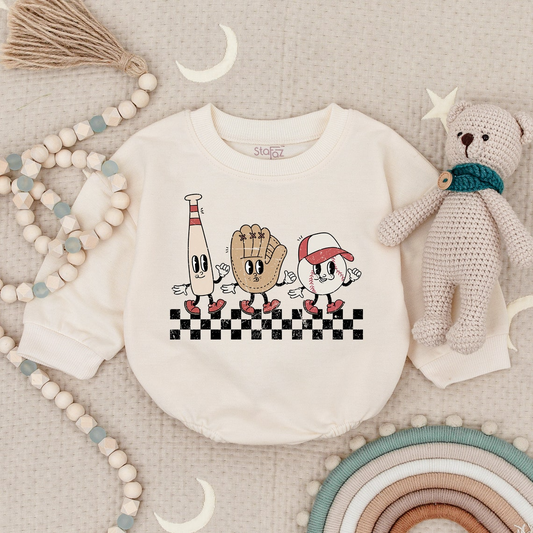 Natural Toddler Tee for Game Day - Retro Style Kids & Baby Baseball Shirt