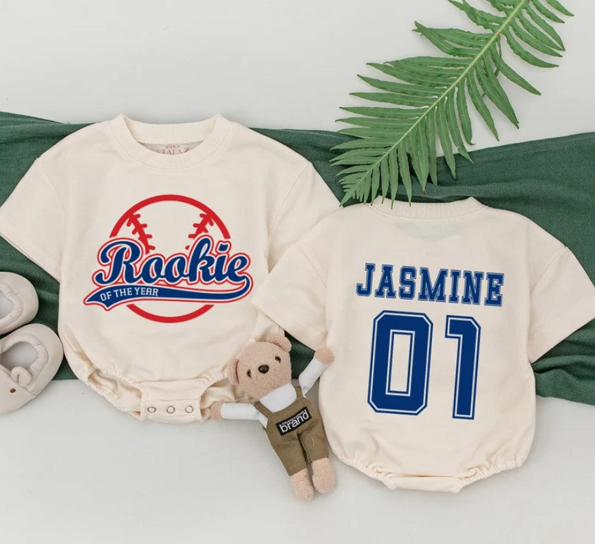 First Birthday Baseball Tee for Boys: Rookie of The Year & Family Shirts