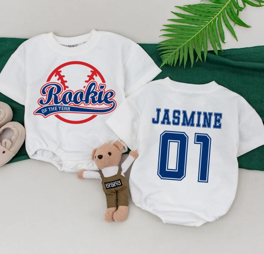 First Birthday Baseball Tee for Boys: Rookie of The Year & Family Shirts