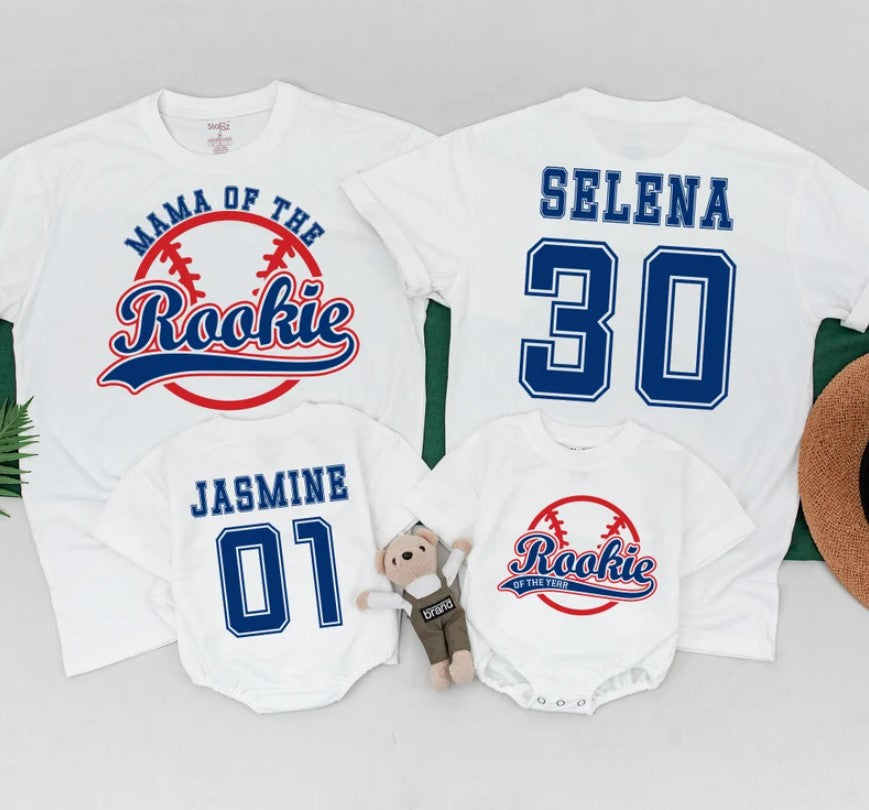 First Birthday Baseball Tee for Boys: Rookie of The Year & Family Shirts