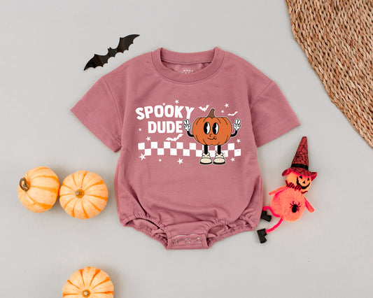 Vintage Pumpkin Romper: Spooky First Halloween Outfit for Babies & Kids