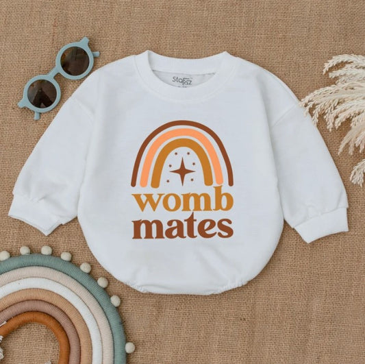 Adorable Twin Baby Rompers - Unique Womb Mates - Trendy Newborn Baby Outfit