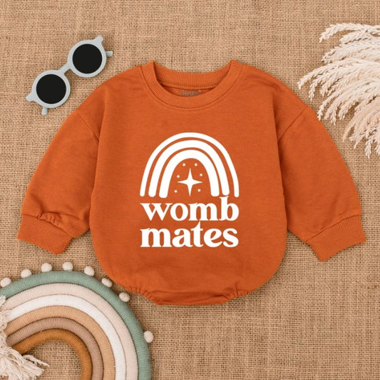 Adorable Twin Baby Rompers - Unique Womb Mates - Trendy Newborn Baby Outfit