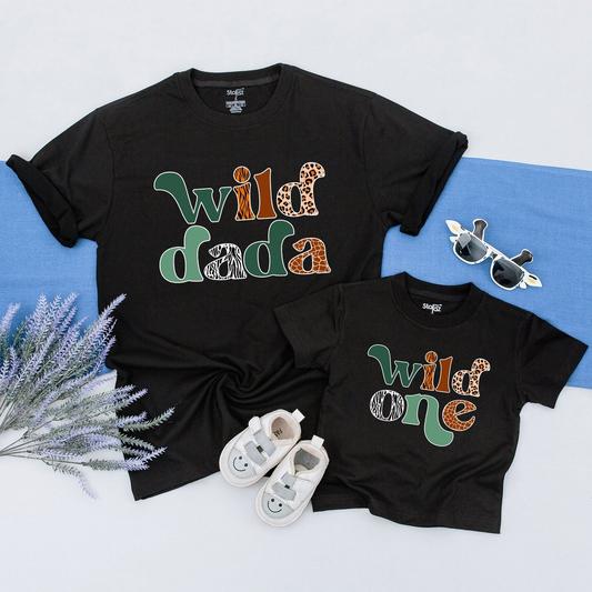 Wild One Birthday Outfit: Safari-themed Family Birthday Shirts, 1st Year
