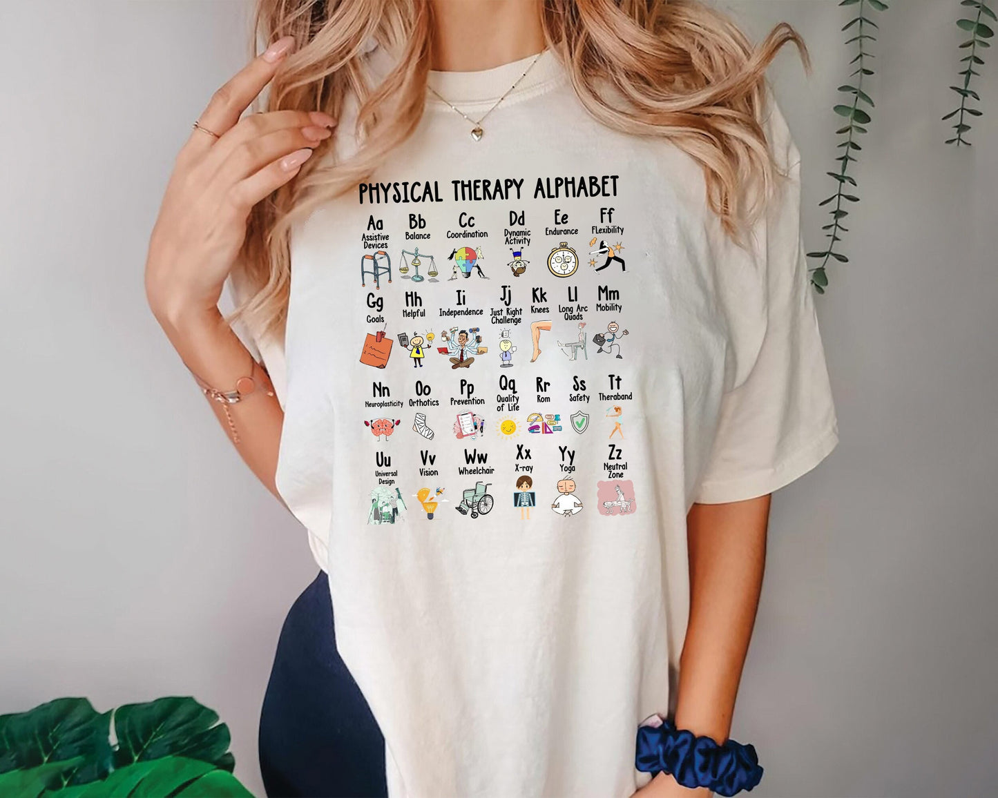 Physical Therapy Alphabet T-Shirt Fun Learn to Move Design for PTs and PTAs Great Gift for Pediatric Therapists