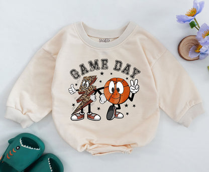 Retro Baseball Baby Romper - Game Day Toddler Sweater - Cute Bodysuit