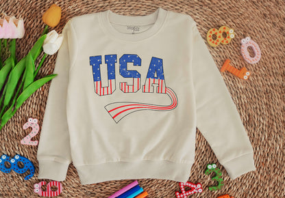 Patriotic USA Baby & Toddler Romper Sweatshirt - Independence Day