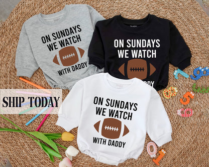 Football Sunday Oversized Baby Romper - Perfect Shower Gift