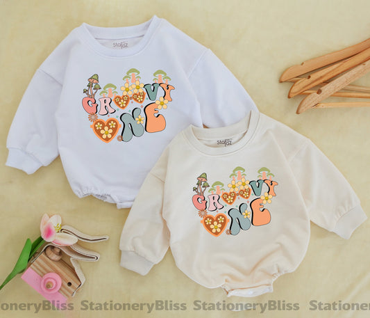 Groovy One Boho Romper for Babies – 1st Birthday & Gender Neutral