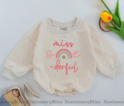 Miss Onederful Boho Romper - 1st Birthday Outfit for Baby Girl
