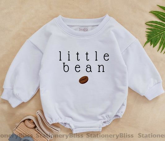 STAFAZ Little Bean Baby Romper Coffee Baby Outfit for Girls Unisex Newborn Minimalist One Piece Gender Neutral Baby Boy Clothes