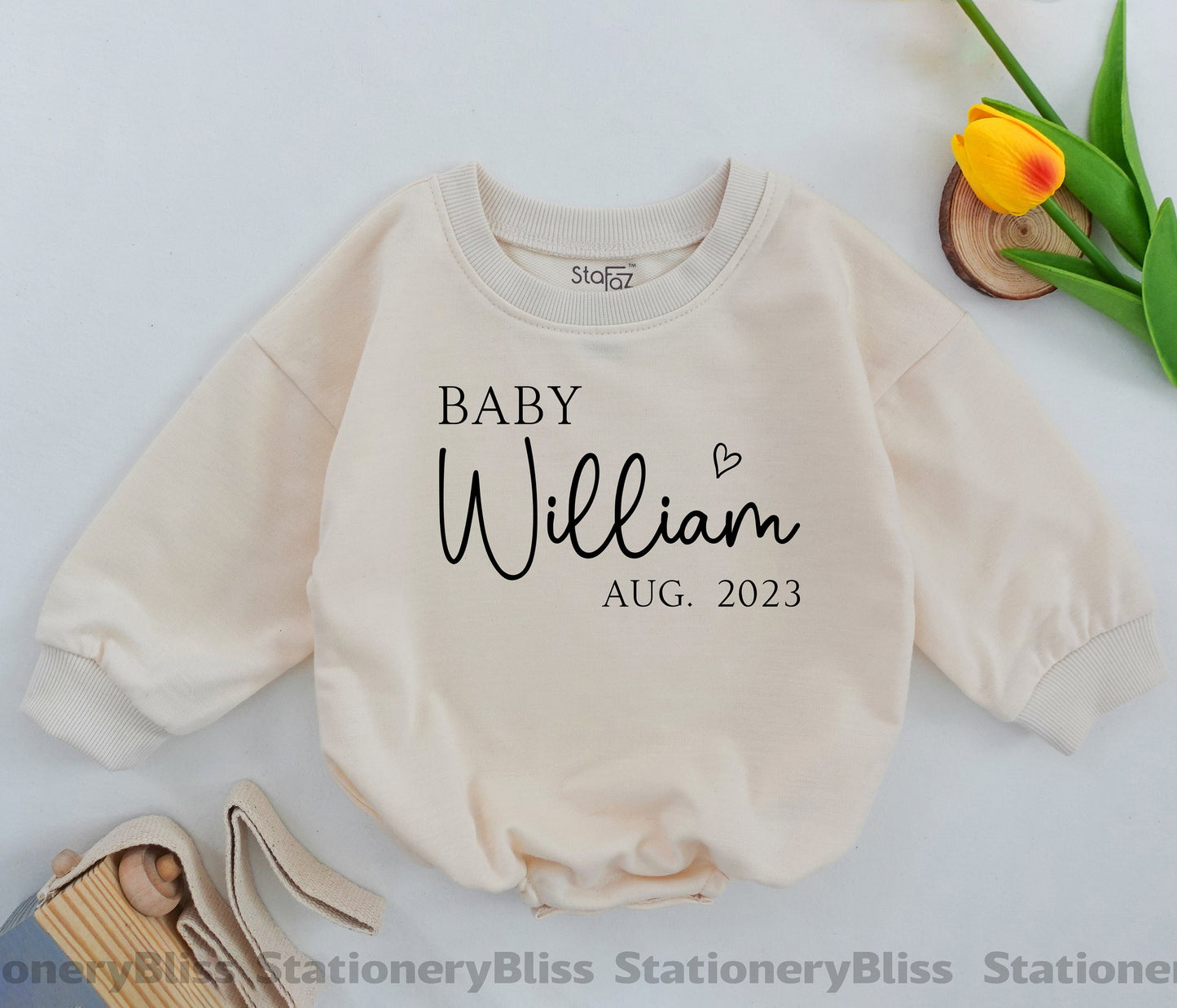 Personalized Baby Romper for Newborns, Custom Name Bodysuit Gift